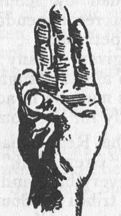 Der Pfadfindergruß, handgezeichnet von Baden-Powell