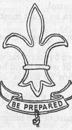 Ein Pfadfinderabzeichen, handgezeichnet von Baden-Powell