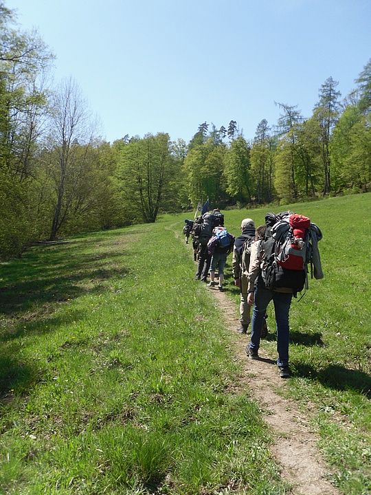 Pfadfinder auf Wanderung